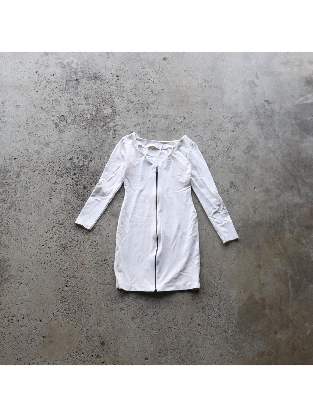 Amanda Uprichard Women’s Small White Long Sleeve Zip Front Mini Dress Cotton